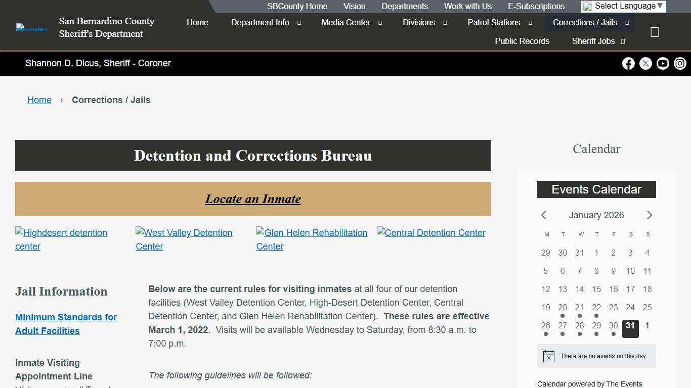 Corrections / Jails – San Bernardino County Sheriff's Department