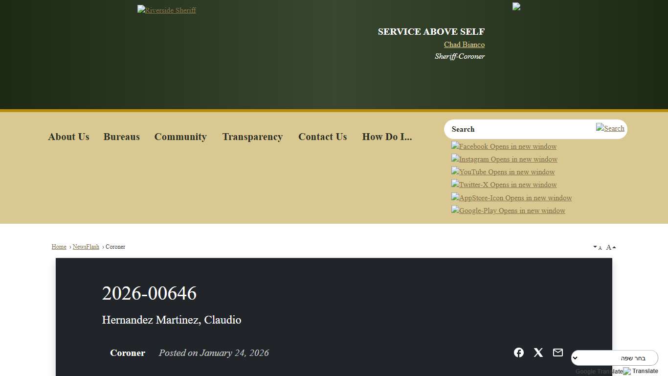 2026-00646 • Riverside County Sheriff, CA